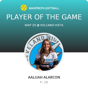 #32 Aalijah Alarcon Player of the Game badge