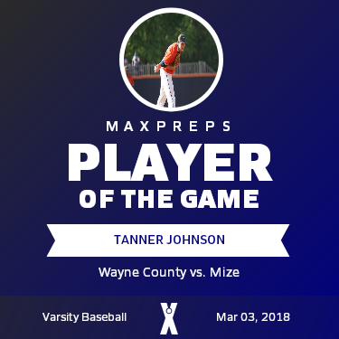 #16 Tanner Johnson Player of the Game badge