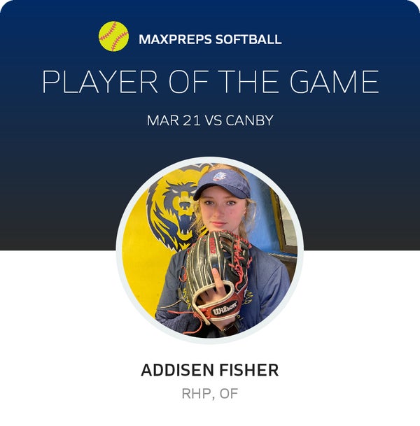 #11 Addisen Fisher Player of the Game badge