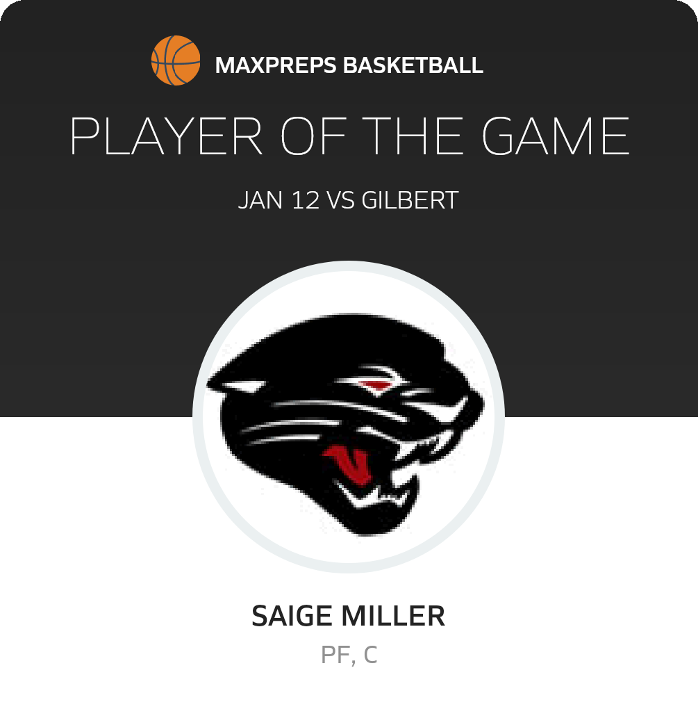 #25 Saige Miller Player of the Game badge