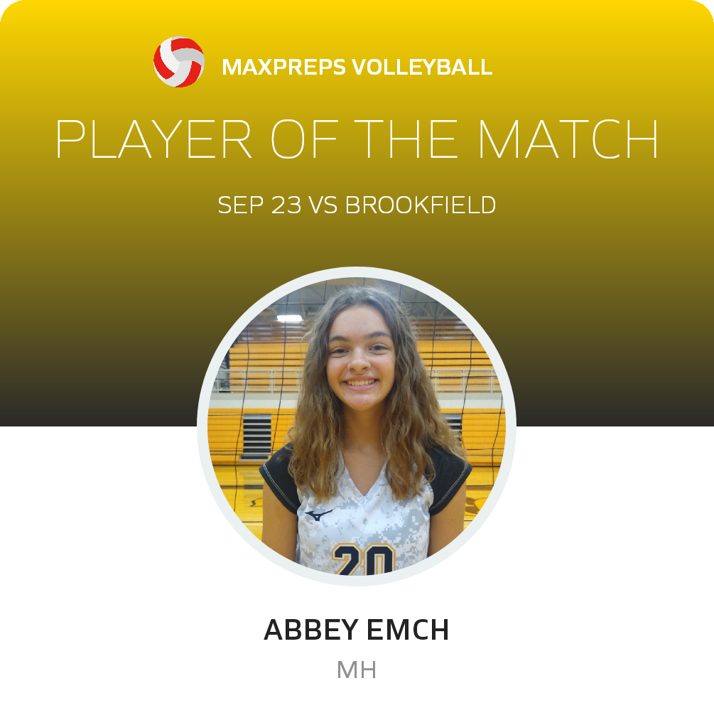 #20 Abbey Emch Player of the Game badge