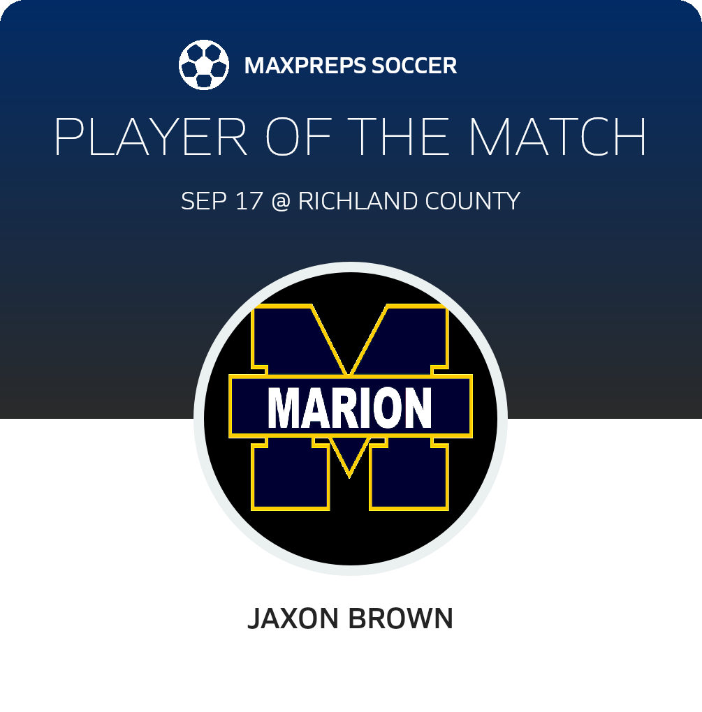 #25 Jaxon Brown Player of the Game badge
