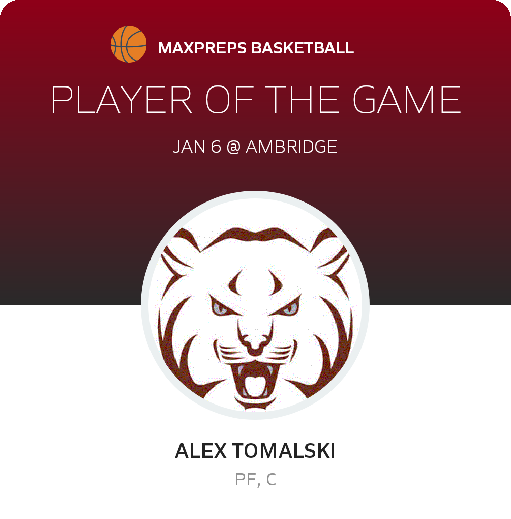 #22 Alex Tomalski Player of the Game badge