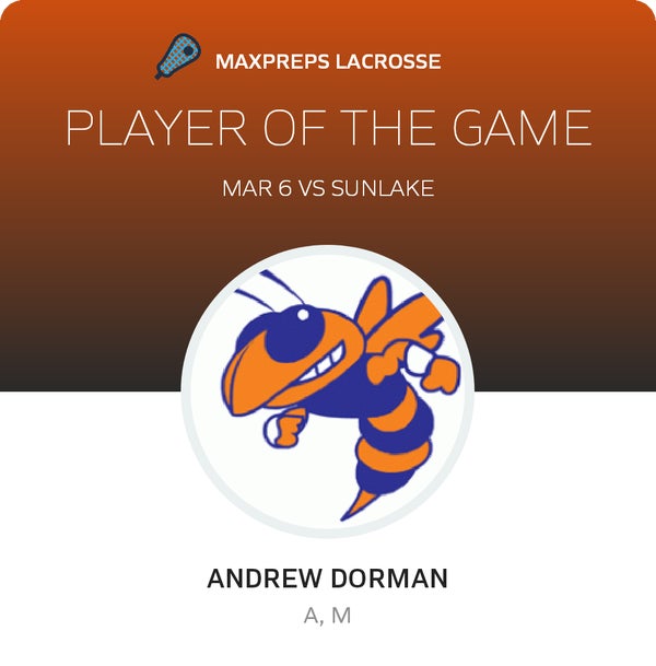 #3 Andrew Dorman Player of the Game badge