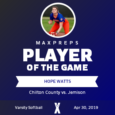 #5 HOPE WATTS Player of the Game badge