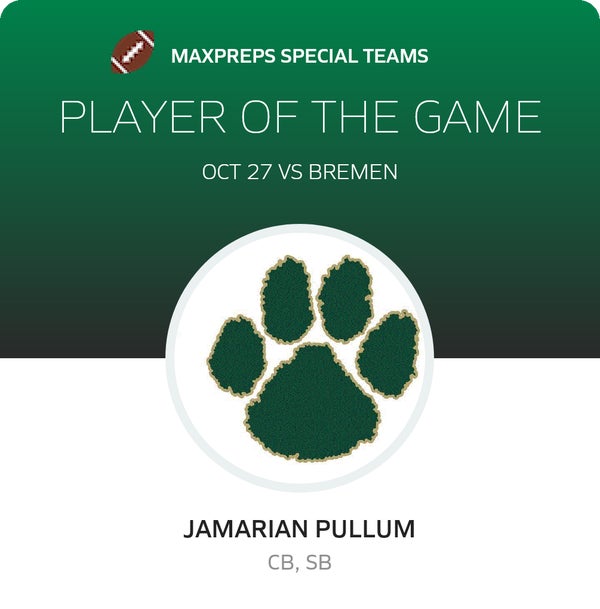 #19 Jamarian Pullum Player of the Game badge