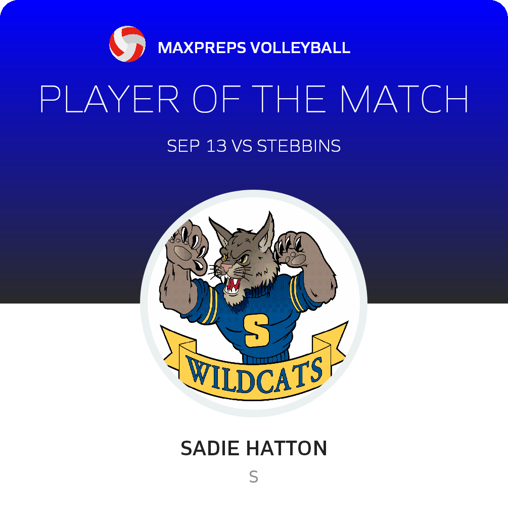 #3 Sadie Hatton Player of the Game badge