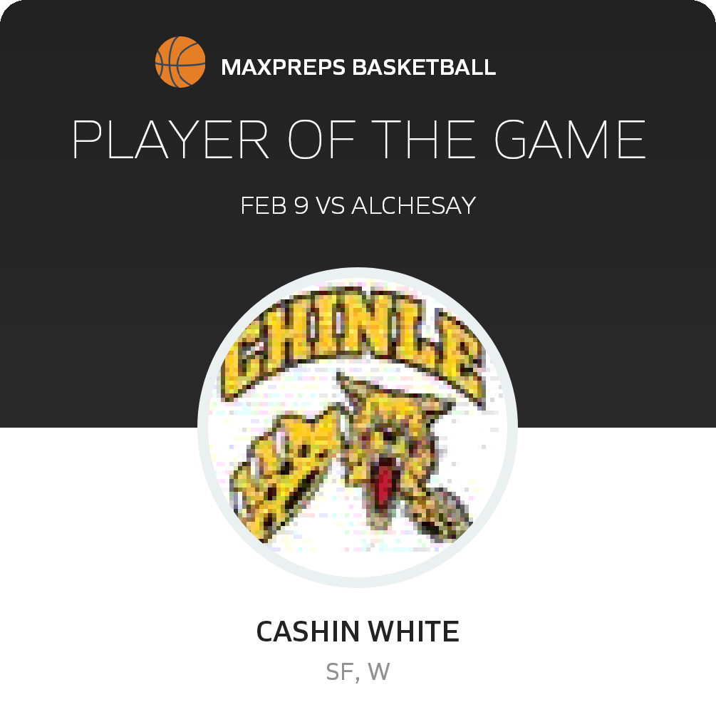 #24 Cashin White Player of the Game badge