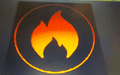 Flame mascot photo.