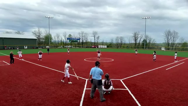 Lexi on 3rd, squeeze play to win game in extra innings, she singled to lead off the inning, stole 2nd, advanced to 3rd on ground out and then won it via squeeze play!