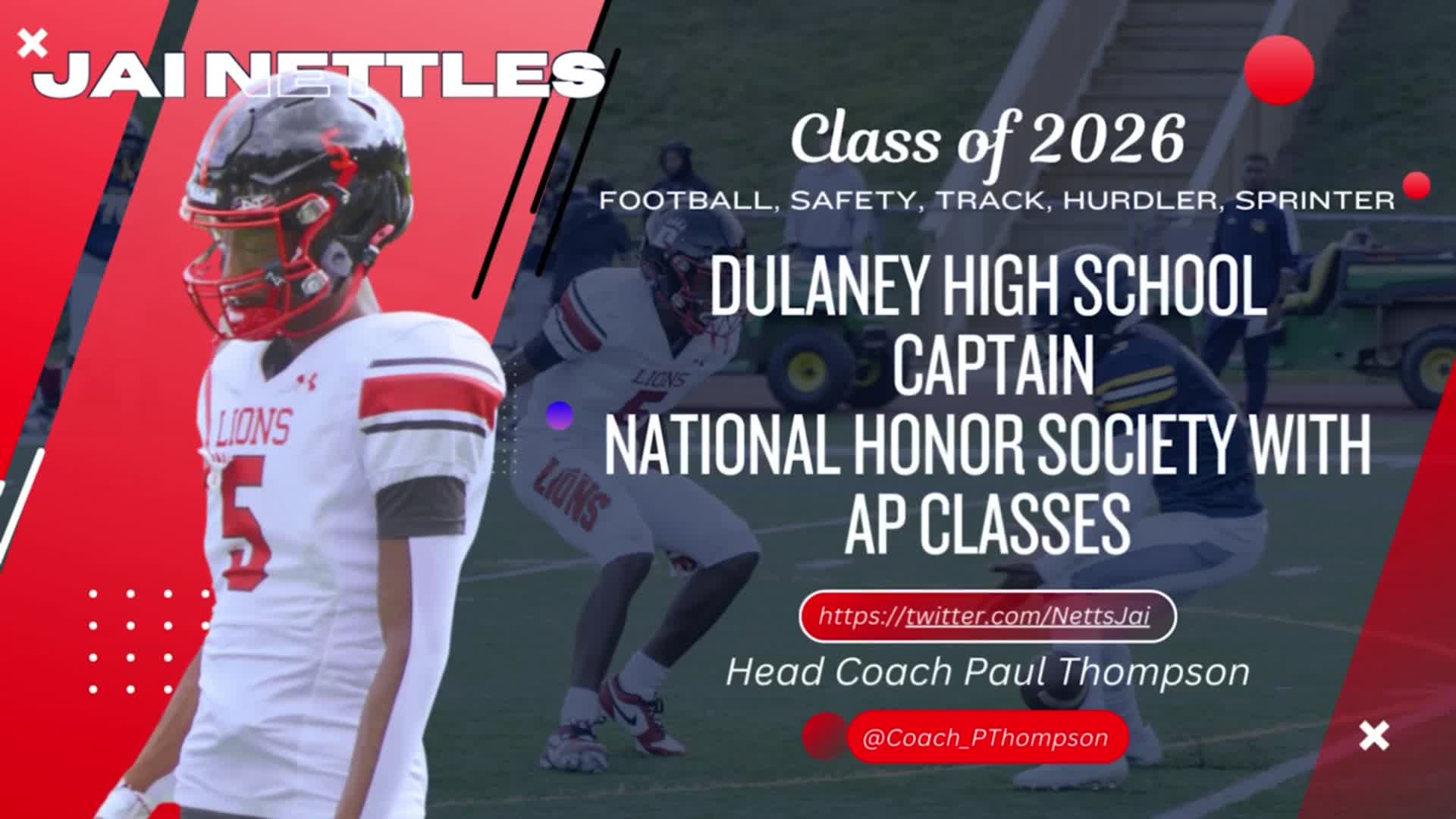 Jai Nettles, Dulaney High School all division Safety versus Catonsville High School