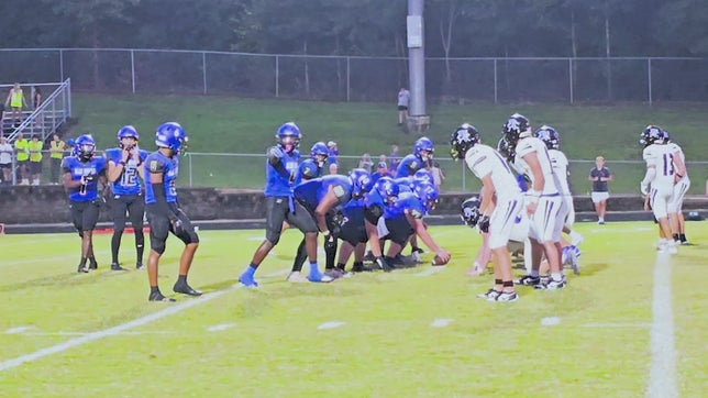 Shannon Wingate takes the pitch to the outside, breaking free to score against his former team, the North Lincoln Knights — extending the Blue Devils’ lead to two touchdowns.