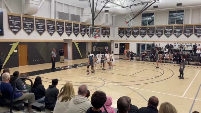 Full court shot by Chato Gracia #21 at the half vs Eastlake