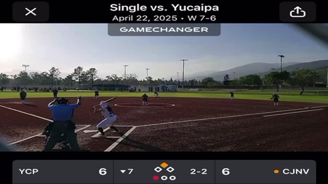 Junior Belle Ravelo singled in the bottom of the 7th to bring in LSU commit Ciella Pickett with the walk off run for a 7-6 victory over Yucaipa.