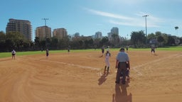 Joselyn Castagner leads of the game with a line shot to left center
