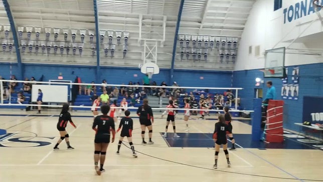 Savanah Rice #40 hits the ball given Owens Valley HS the winning point. OV gets 5th place at Trona CA 2025 Tournament. Go Cubs. Feeling proud. CUBS brought home a ?