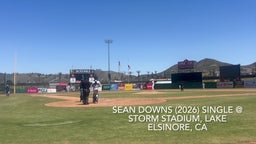 Clutch hit by Sean Downs (2026) at Storm Stadium in Lake Elsinore, CA