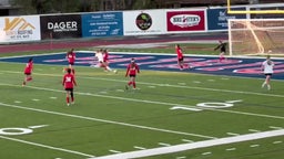 Catherine with a scorcher on a cold night to take a 1-0 lead.