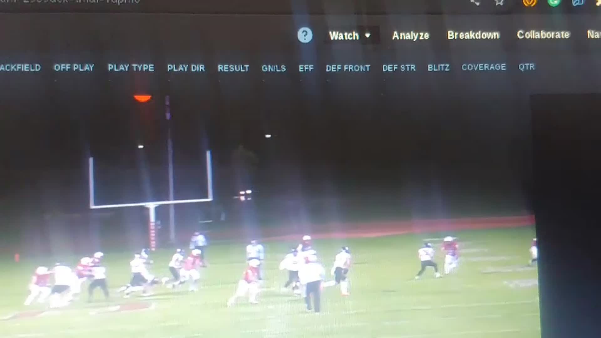 Nate Glore's first High School catch