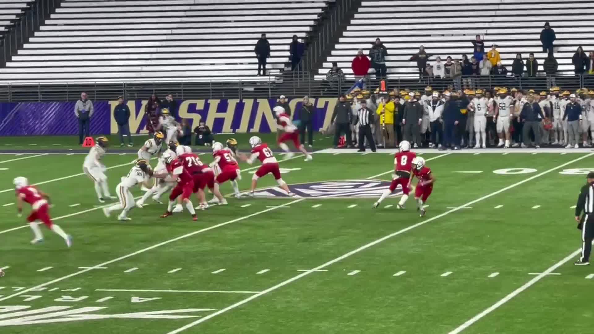 3A Title Game Yelm #8 Damian Aalona scramble to #7 Marius Aalona pass to end zone no PI