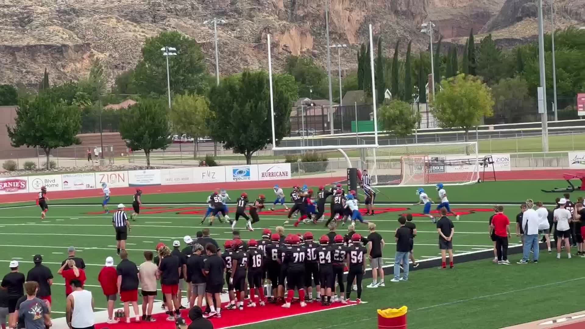 Handoff to #10 Drake Gines into the end zone