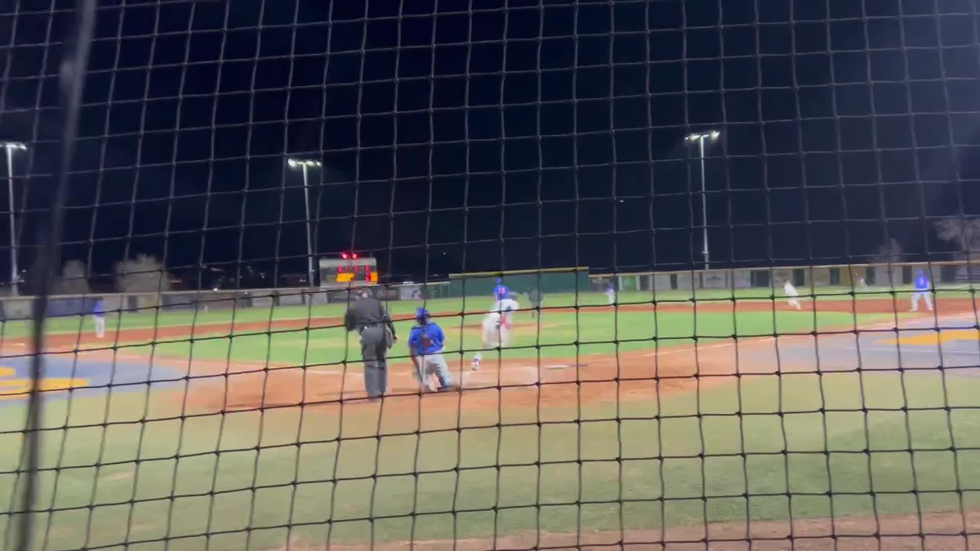 Nico Olea with the run scoring double