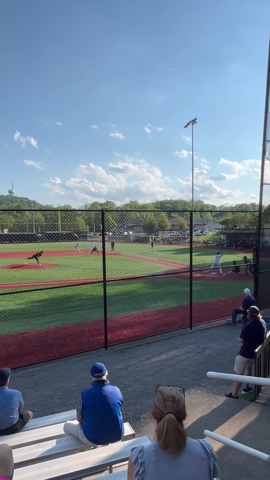 Double off 95+mph FB Duke pitching commit, 3 RBIs, in 3-4 playoff loss vs #1 Riverside.