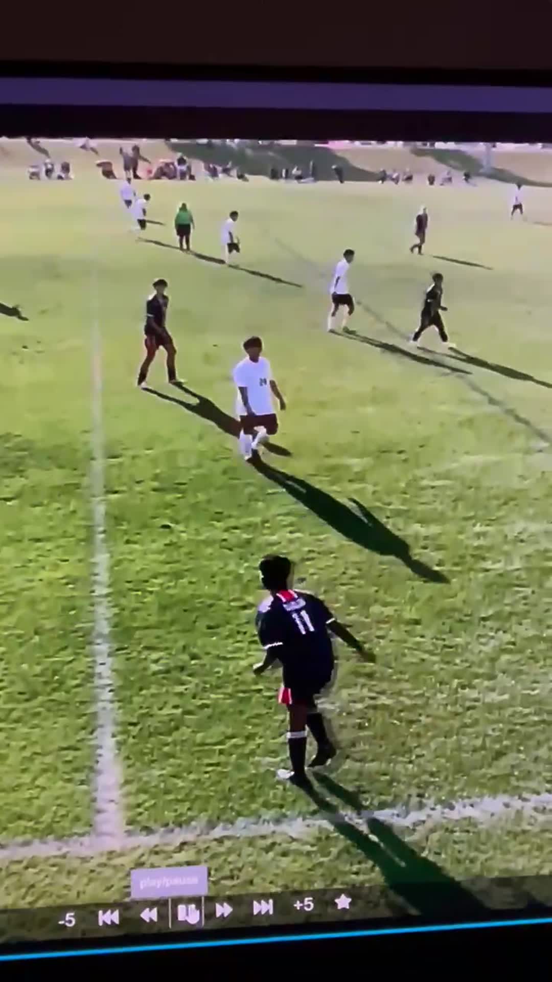 Ang scores goal from throw in at home