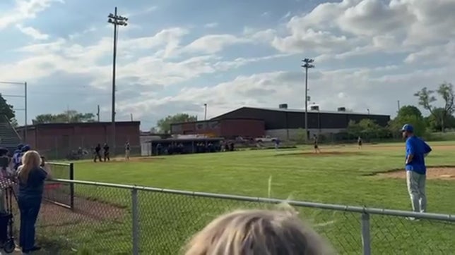 Here you can see a 2 pitch at bat resulting in a single