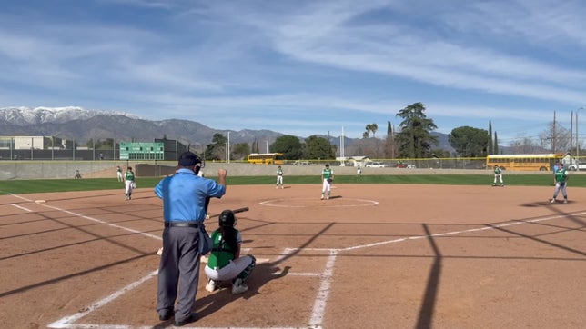 Senior Varsity player, Jordan Gilligan, #6. Fence at 215 feet.  It went well beyond that.