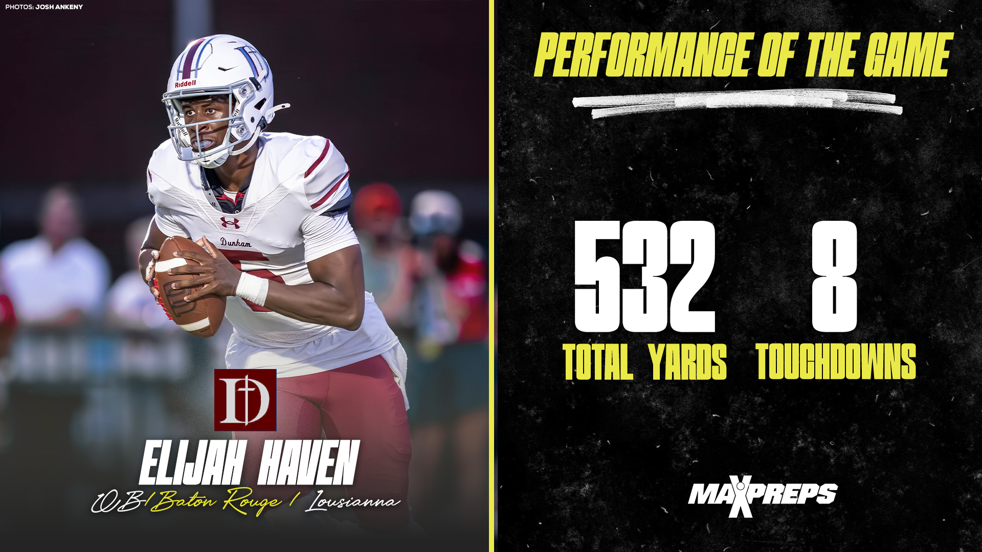 Elijah Haven Shines with 535 Yards, 8 TDs as Dunham Outscores Live Oak in Shootout