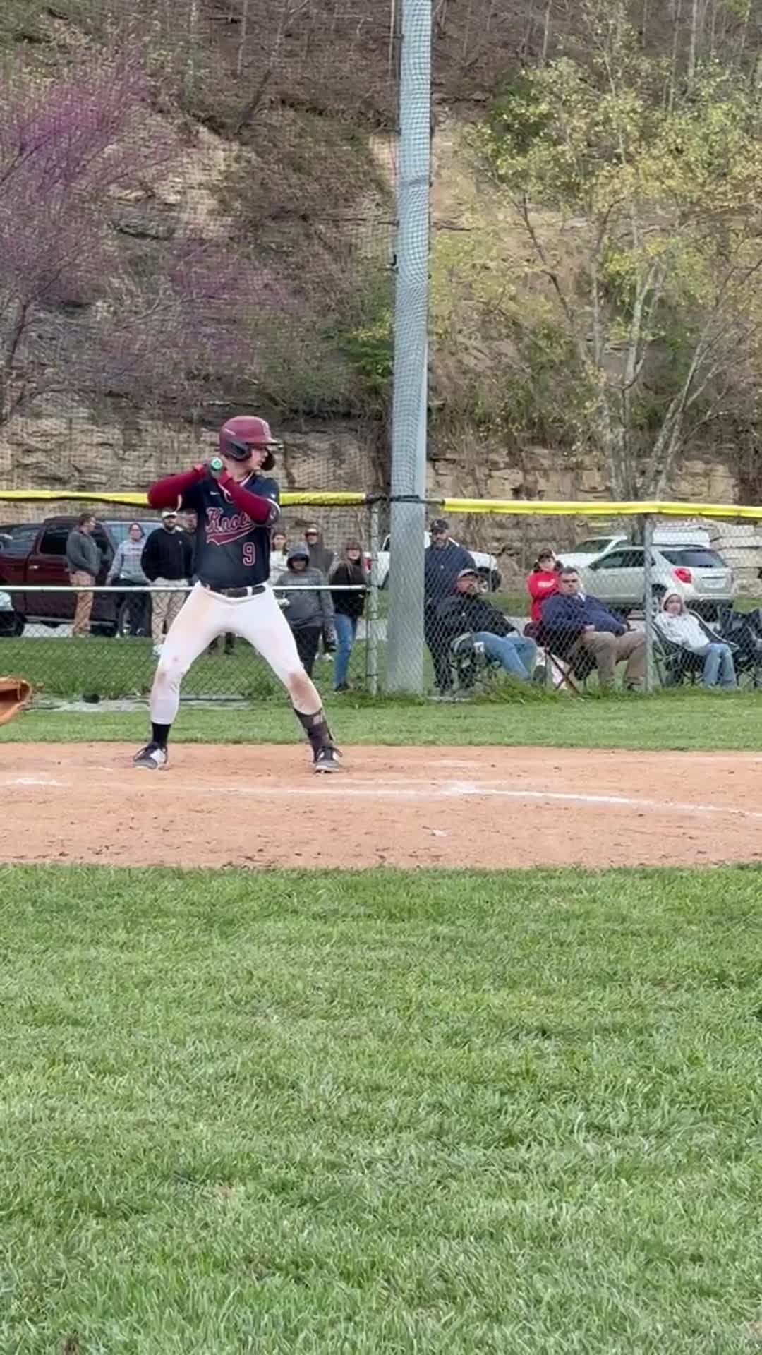 Double to left center on 3-2 count.