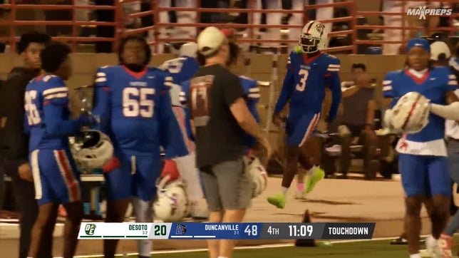 Highlights of Duncanville's (TX) 48-28 win over DeSoto (TX) in the MaxPreps Game of the Week. Junior QB Maximus The Great Denson threw for 328 yards and 7 touchdowns in the victory.