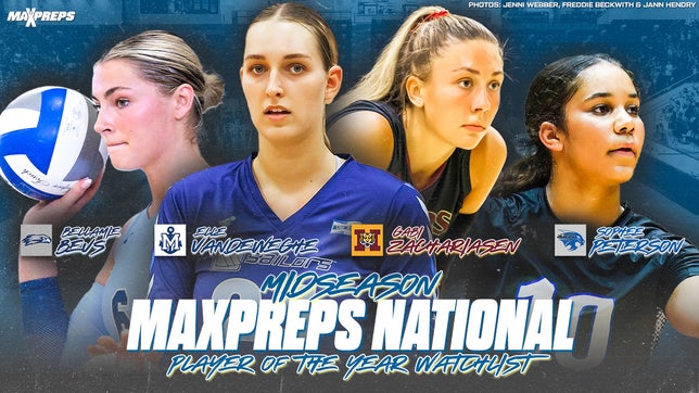 MaxPreps National Volleyball Editor Aaron Williams showcases the midseason national player of the year watch list for the 2025 high school girls volleyball season.