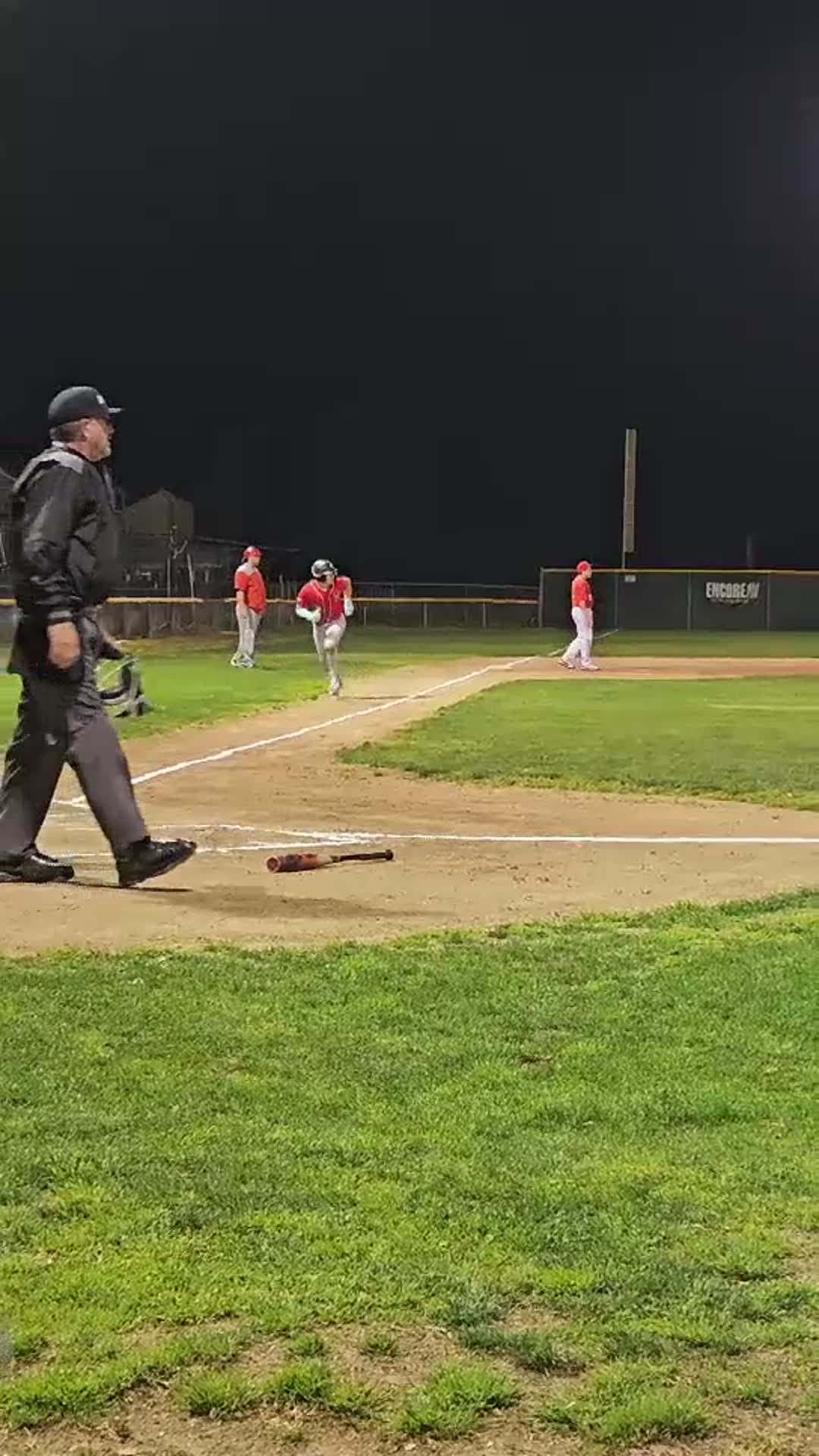 Winston York doubles to right field scoring the first run in the 1st.
