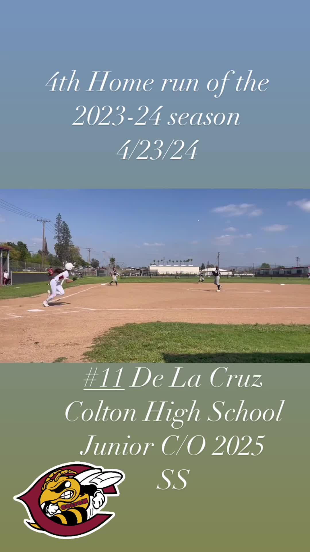 4th Home Run of the 23/24 Season by Stephanie De La Cruz #11