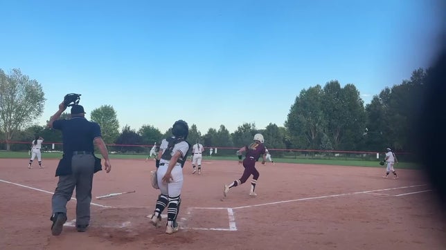 The second at bat for Freshman Addison White was a home run.