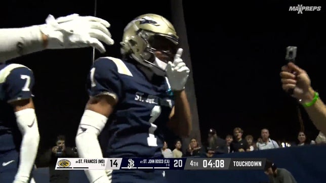 Highlights of St John Bosco's (Bellflower, CA) 21-14 win over St Frances Academy (Baltimore, MD).
