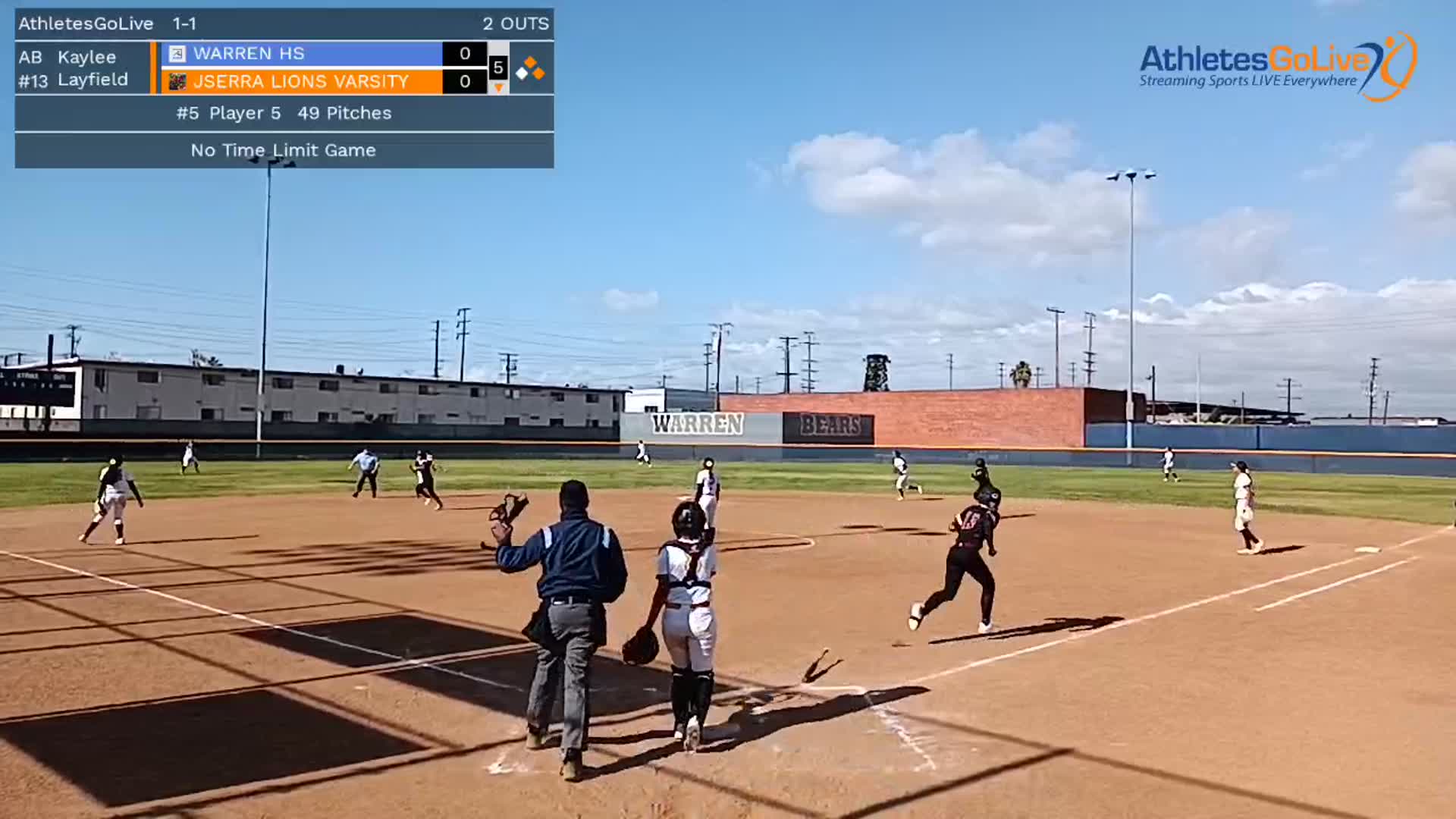 Kaylee Layfield 3 RBI Home Run vs Warren HS