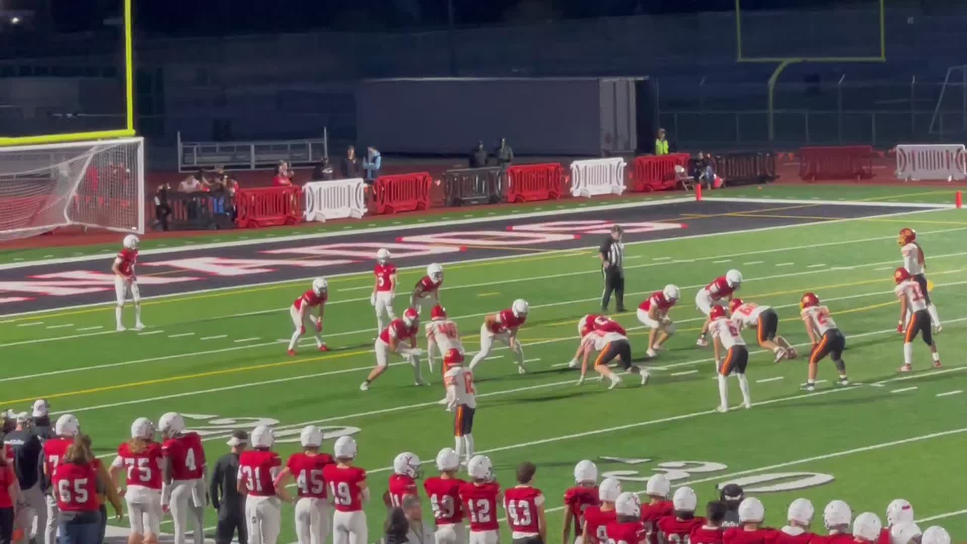 YELM #14 Jameson Patin with an 80 Yard monster punt all the way to the Kamiakin 9 yard line
