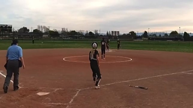 Making a diving catch.
