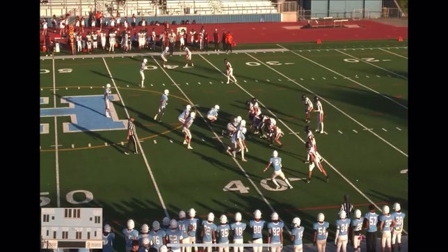 Qb rolls out, I'm sent on a blitz, my buddy Aiden Harrington does a great job of taking up a double team to his side, I scrape and tackle the qb. I broke his ribs.