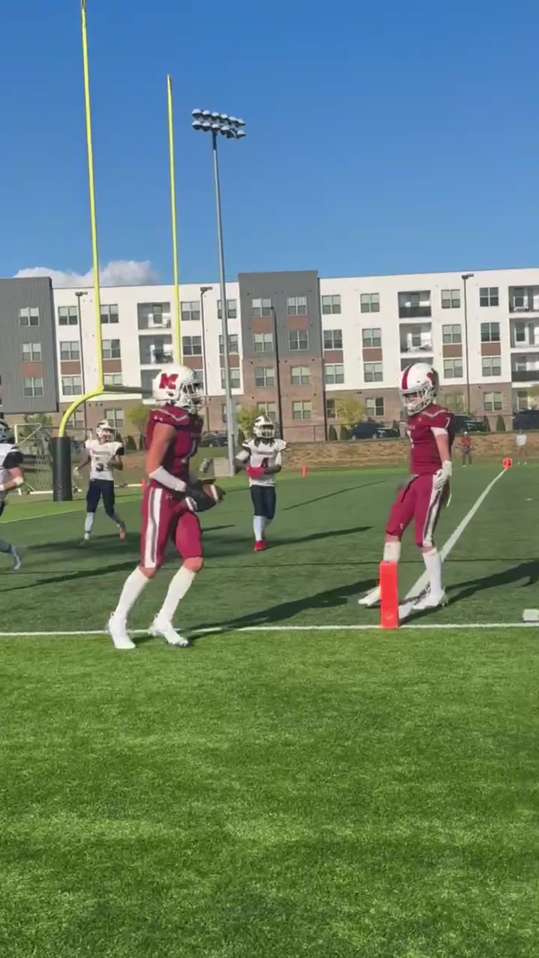 Rolling out to his left and throwing a dime pass for a Touchdown against Providence Day
