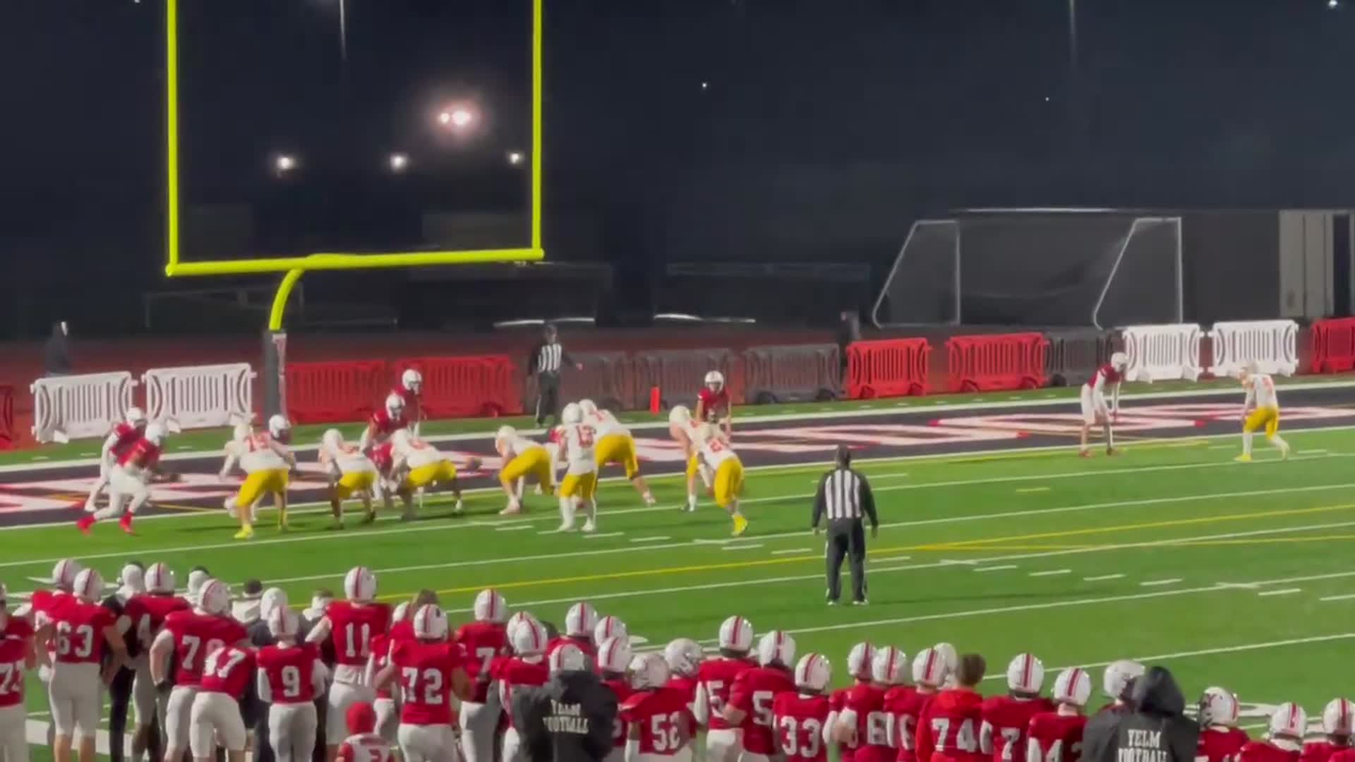 Yelm goal line D stops Mt Tahoma closing minute of 1st half - 1st down