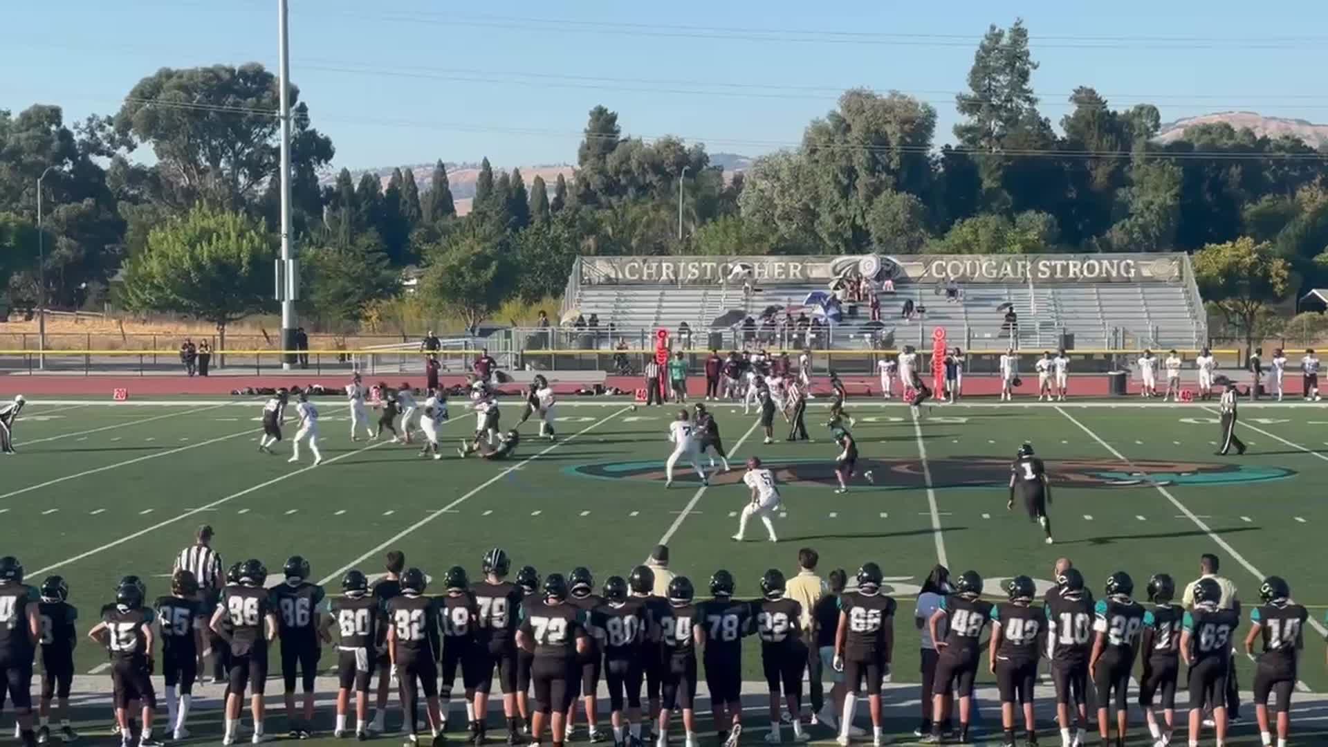 Christopher vs Piedmont Hills 9/5/24 - FS #7 L. Dasilva - 43 yard interception return for a touchdown.
