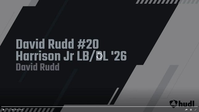 Football Highlights for David Rudd Harrison HS C/O 2026 OLB/ DE/ RB. Includes 2 Forced Fumbles, 3 QB Sacks, and multiple Tackles For Loss. Seeing game footage is also included.