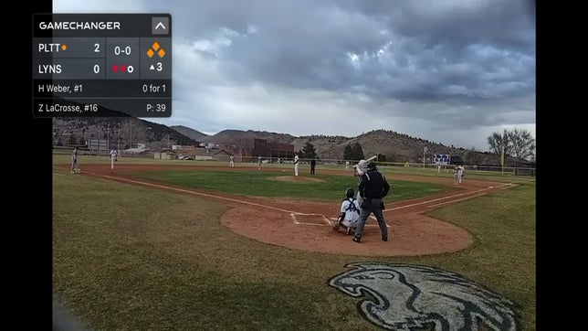 Hazen Weber with a 3 run double.