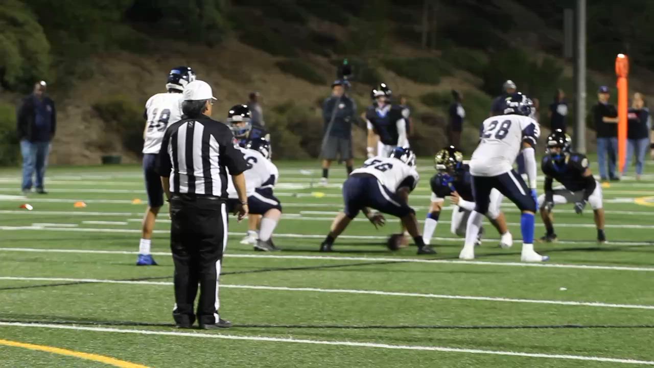 Wyatt Burks interception + Devin Debouno hit stick  vs PAL Academy