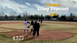 Riley Prevost catching Spring 2023
