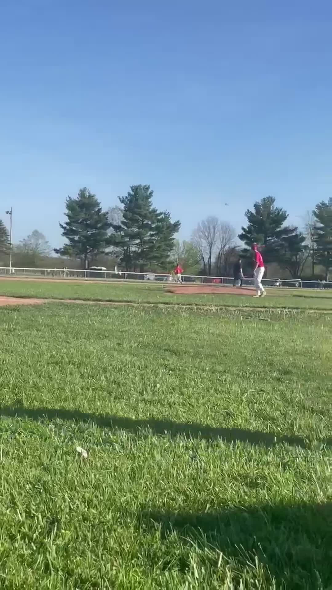 Carson Chandler at bat, great hit to centerfield allowing Connor Chandler (younger brother) to score the winning run!!